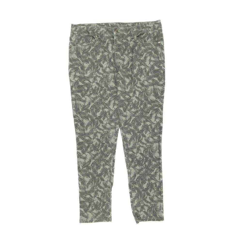 Faded Glory Leaf Pattern Skinny Women's size 16‎ Gray Denim jeans